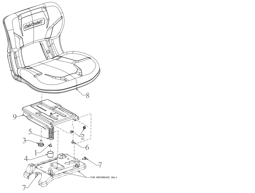 Seat 2 Diagram and Parts List for CC30H (13AC21JDA10)(2023) Cub Cadet Lawn Tractor Accessories